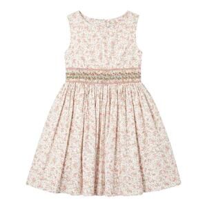 Luli & Me Smocked Pink Floral Dress Girls Size 6X